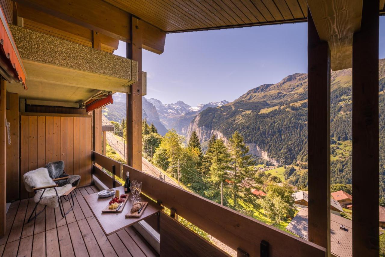 Chalet Primula Penthouse Wengen Exterior foto