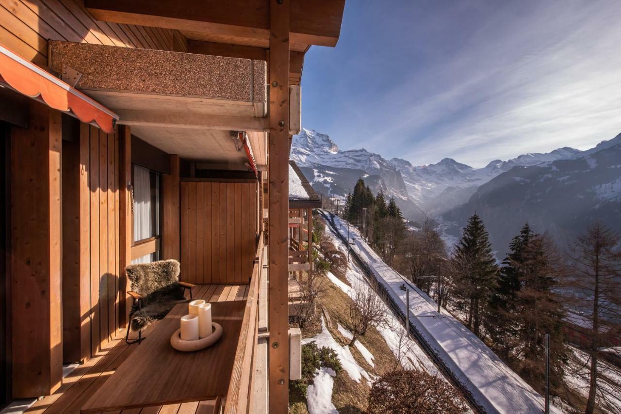 Chalet Primula Penthouse Wengen Exterior foto